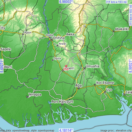 Topographic map of Iho