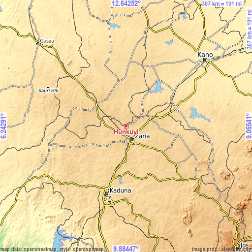Topographic map of Hunkuyi