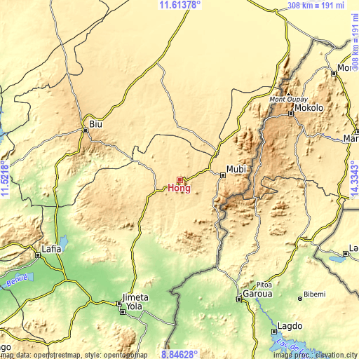 Topographic map of Hong