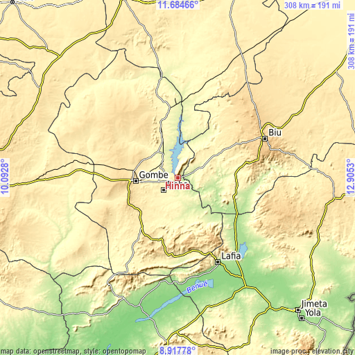 Topographic map of Hinna