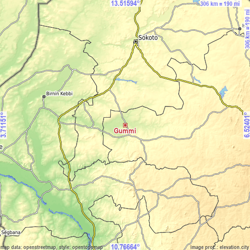 Topographic map of Gummi