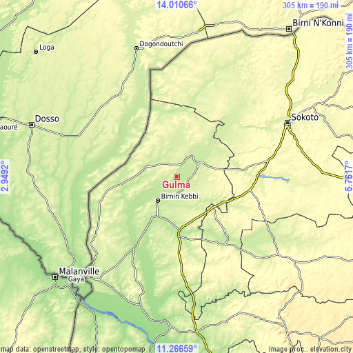 Topographic map of Gulma