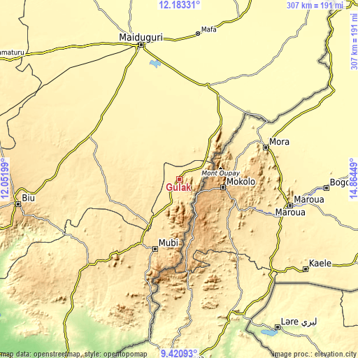 Topographic map of Gulak