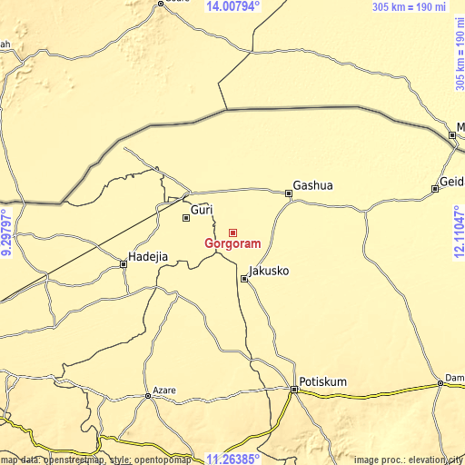 Topographic map of Gorgoram