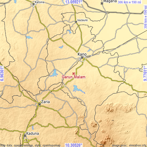 Topographic map of Garun Malam