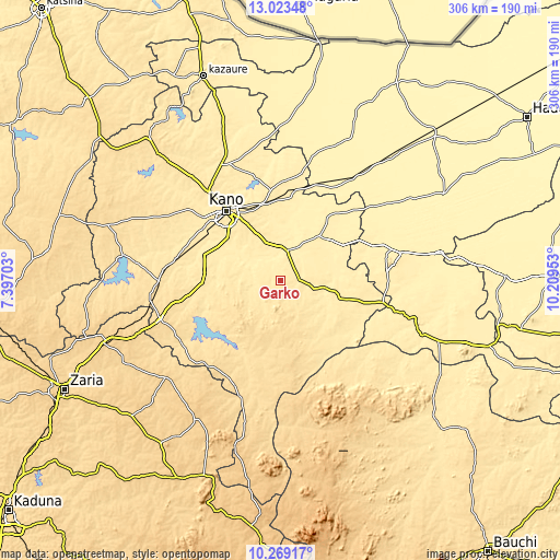 Topographic map of Garko