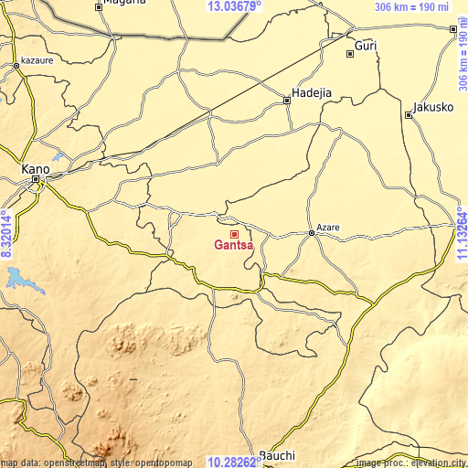 Topographic map of Gantsa