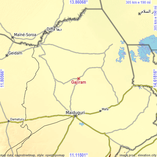 Topographic map of Gajiram