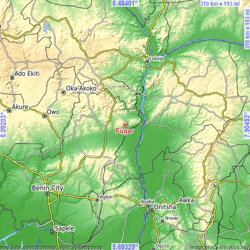Topographic map of Fugar