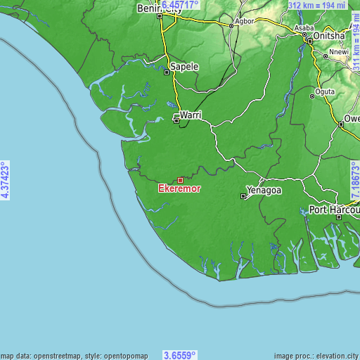 Topographic map of Ekeremor