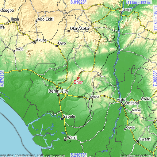 Topographic map of Ehor