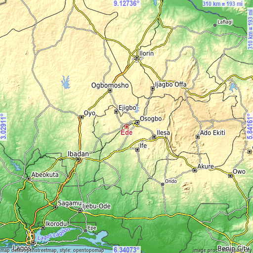 Topographic map of Ede