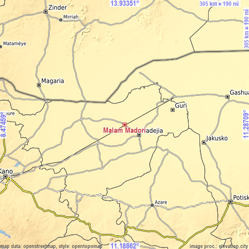 Topographic map of Malam Madori
