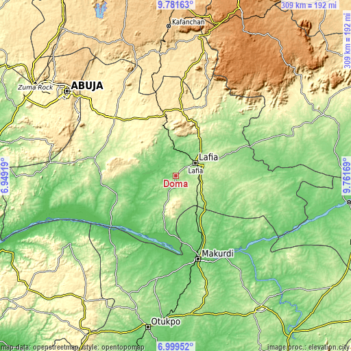 Topographic map of Doma