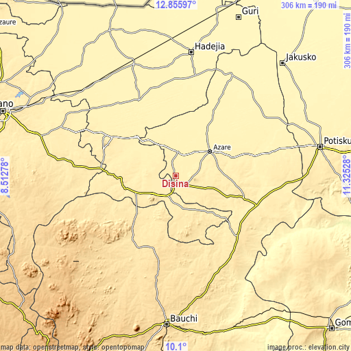 Topographic map of Disina