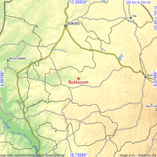 Topographic map of Bukkuyum