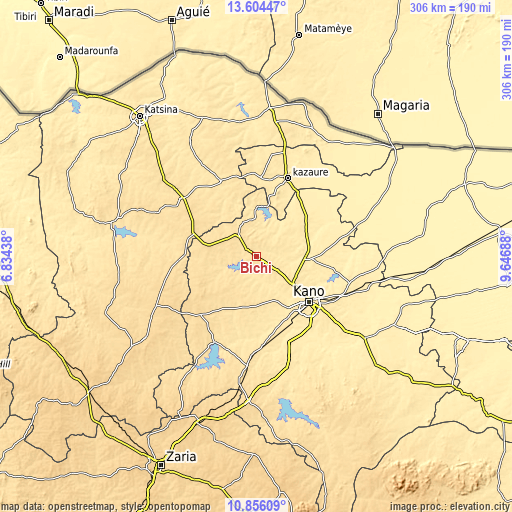 Topographic map of Bichi