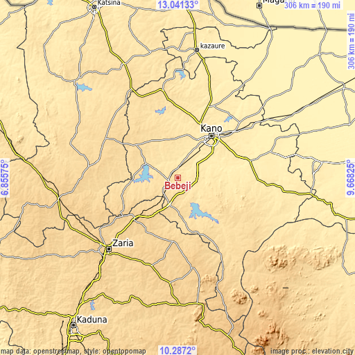 Topographic map of Bebeji