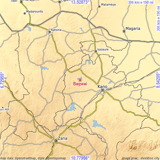 Topographic map of Bagwai