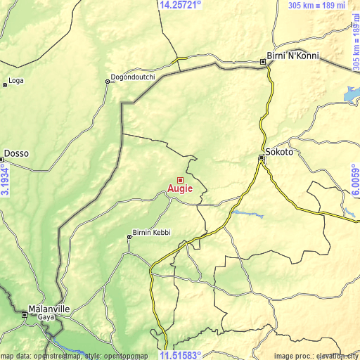 Topographic map of Augie