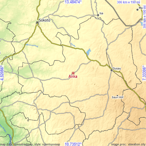 Topographic map of Anka