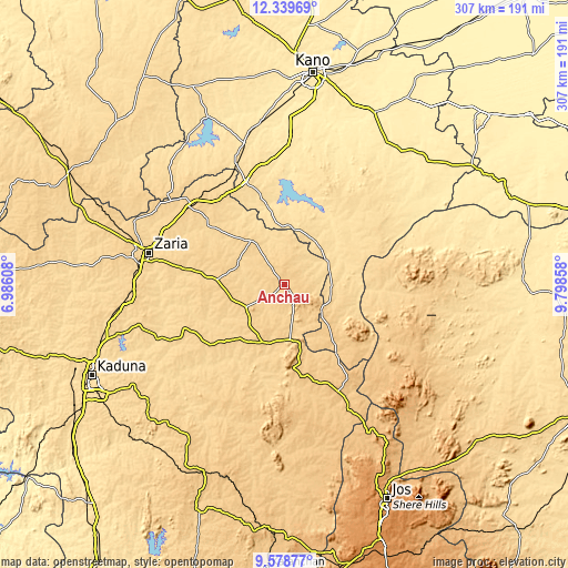 Topographic map of Anchau
