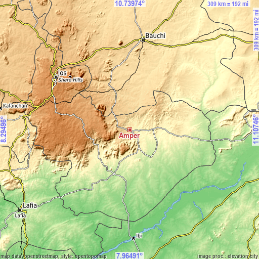 Topographic map of Amper