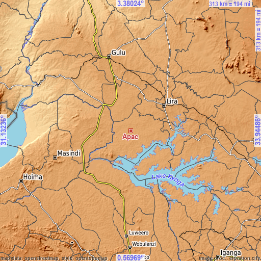 Topographic map of Apac