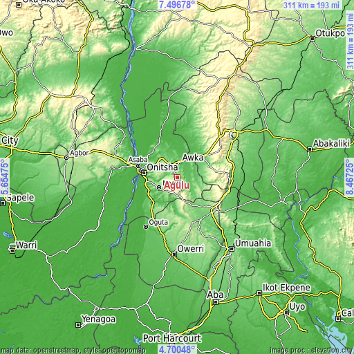 Topographic map of Agulu