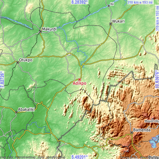 Topographic map of Adikpo