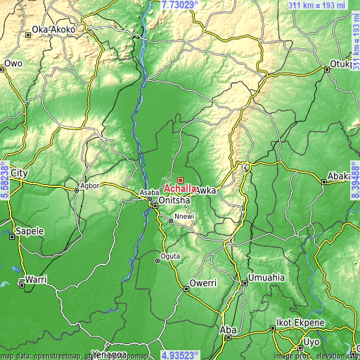 Topographic map of Achalla