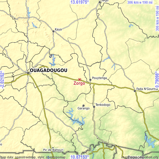 Topographic map of Zorgo