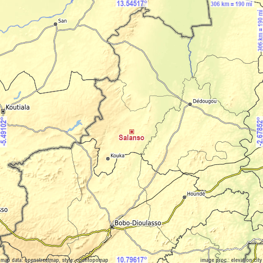 Topographic map of Salanso
