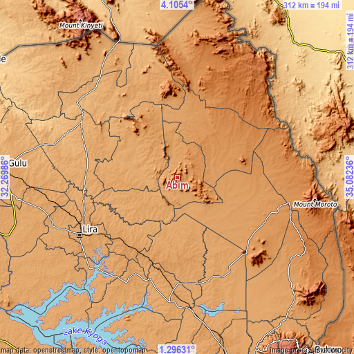 Topographic map of Abim