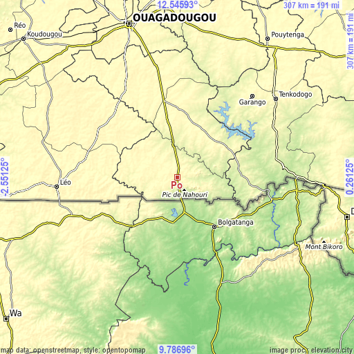 Topographic map of Pô