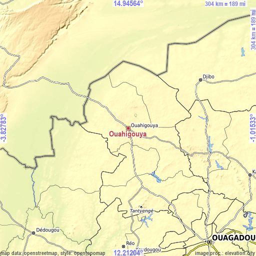 Topographic map of Ouahigouya
