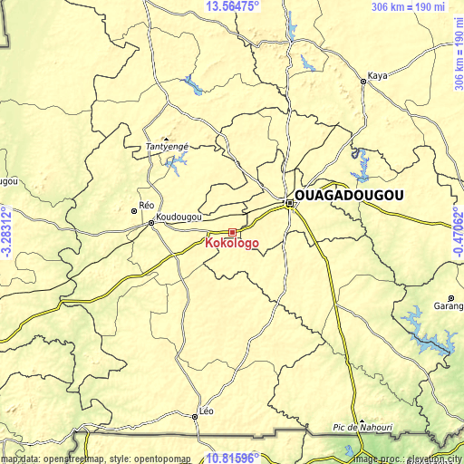 Topographic map of Kokologo