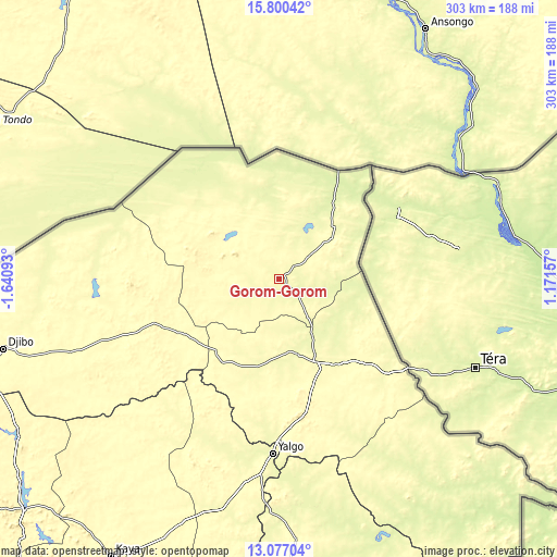 Topographic map of Gorom-Gorom