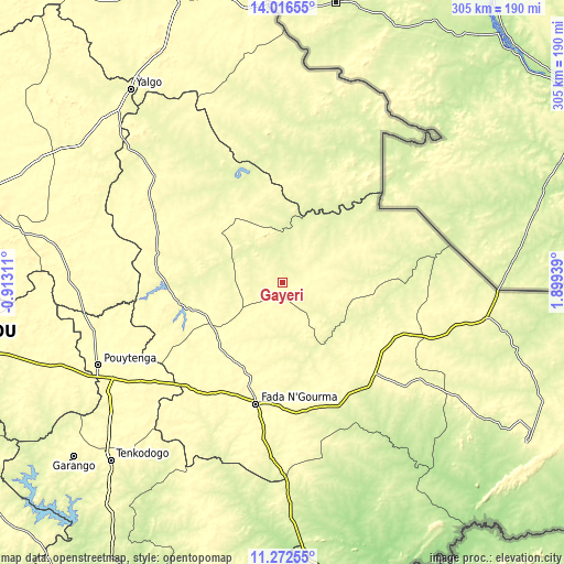 Topographic map of Gayéri
