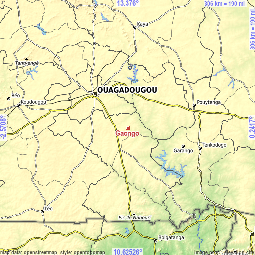 Topographic map of Gaongo