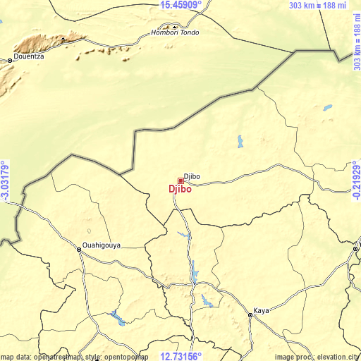 Topographic map of Djibo