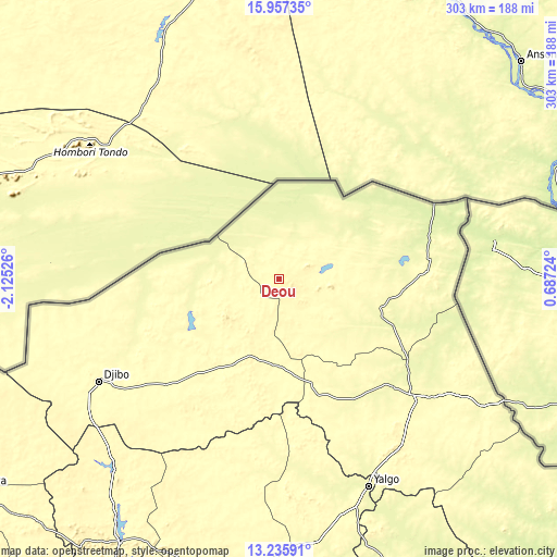 Topographic map of Déou