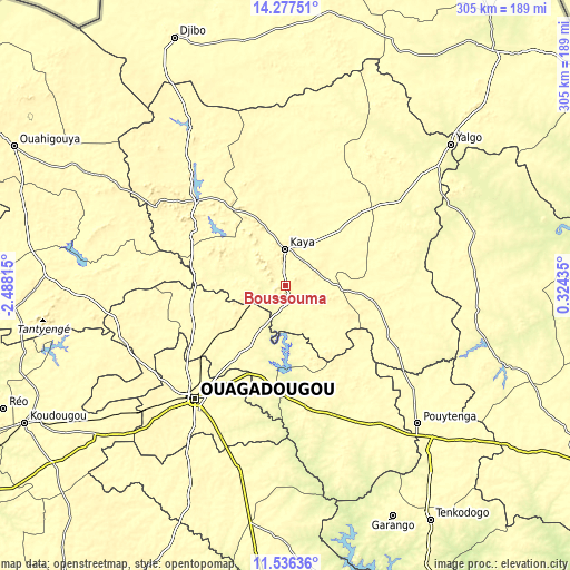 Topographic map of Boussouma