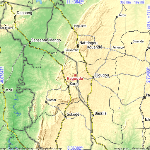 Topographic map of Pagouda