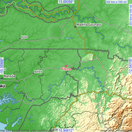 Topographic map of Pitche