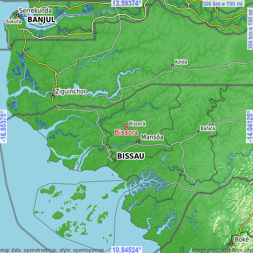 Topographic map of Bissorã