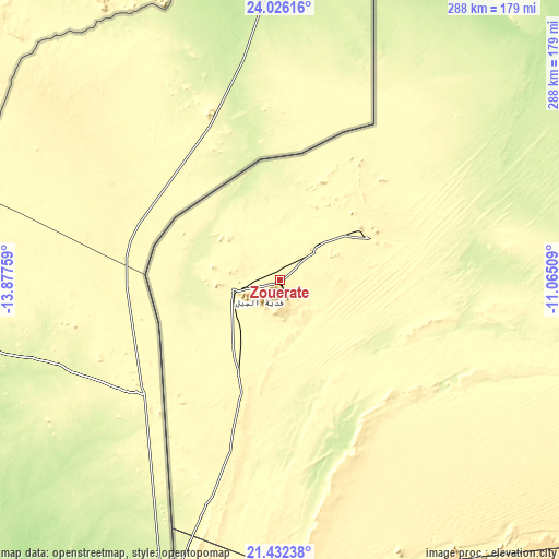 Topographic map of Zouerate