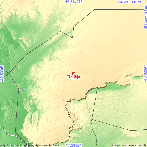 Topographic map of Tidjikja