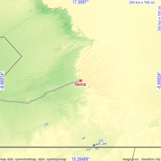 Topographic map of Néma