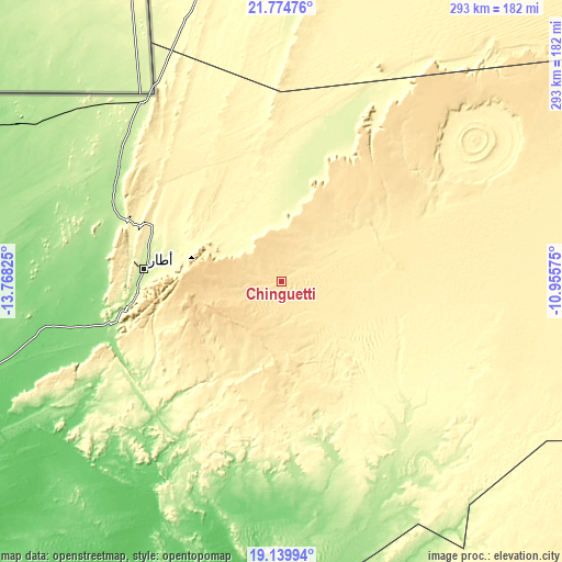 Topographic map of Chingueṭṭi